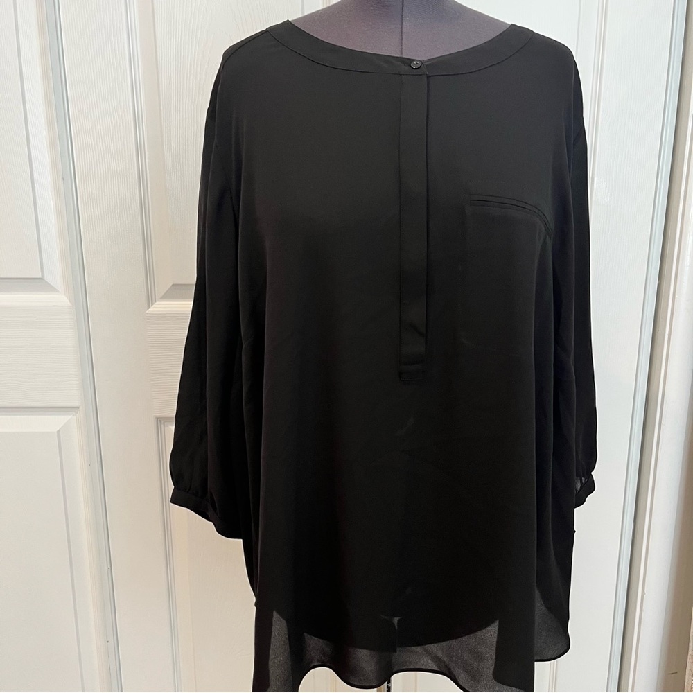 NWT NYDJ Black Women's 3/4 Sleeve Tunic Blouse